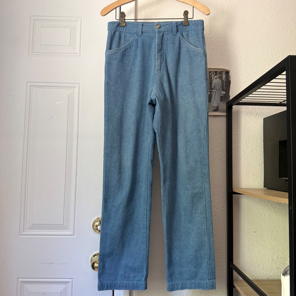 ME & ARROW blue denim cotton straight leg pants jeans